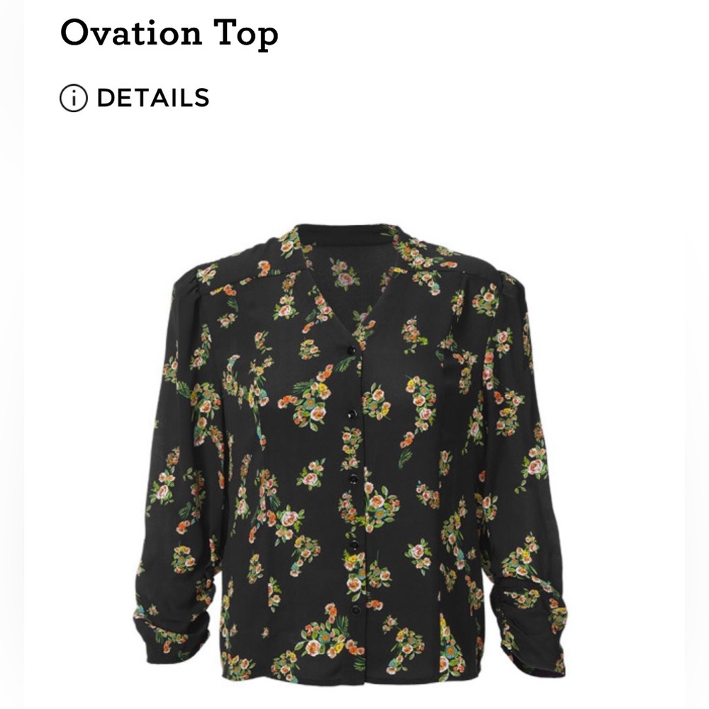 CAbi Black Floral Women's Blouse